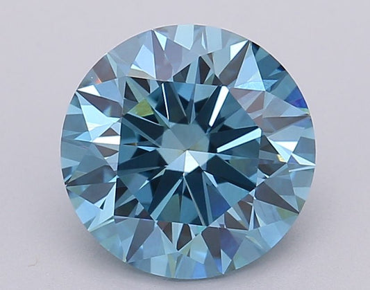 Lab-Grown ROUND Diamond - 2.01 Carat, Fancy Vivid Blue Color, VS1 Clarity | Sustainable Luxury, Dazzling Brilliance | IGI | Certified LG611390169