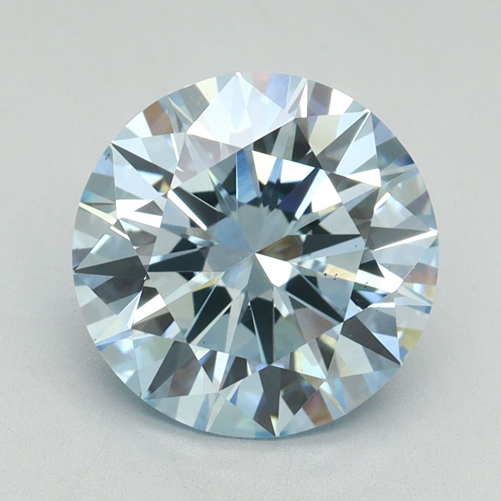 Lab-Grown ROUND Diamond - 3.1 Carat, Fancy Intense Blue Color, VS2 Clarity | Sustainable Luxury, Dazzling Brilliance | IGI | Certified LG636401545