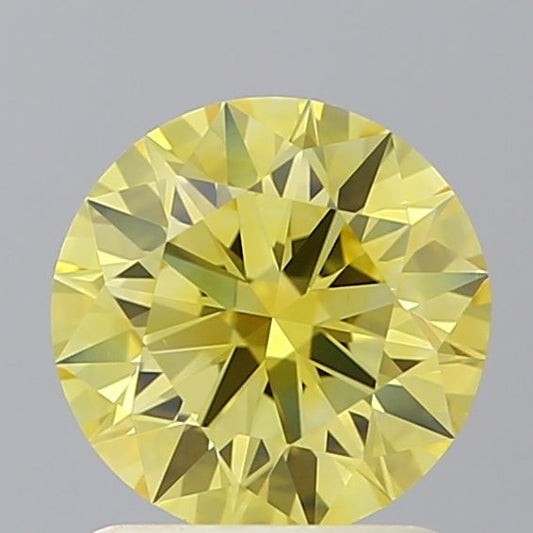 Lab-Grown ROUND Diamond - 1.26 Carat, Fancy Vivid Yellow Color, VS1 Clarity | Sustainable Luxury, Dazzling Brilliance | IGI | Certified LG603346998