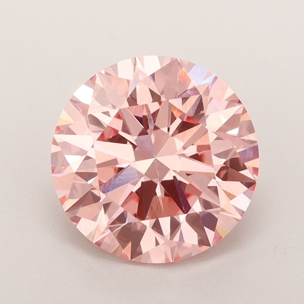 Lab-Grown ROUND Diamond - 3.15 Carat, Fancy Vivid Pink Color, VS1 Clarity | Sustainable Luxury, Dazzling Brilliance | IGI | Certified LG592364785