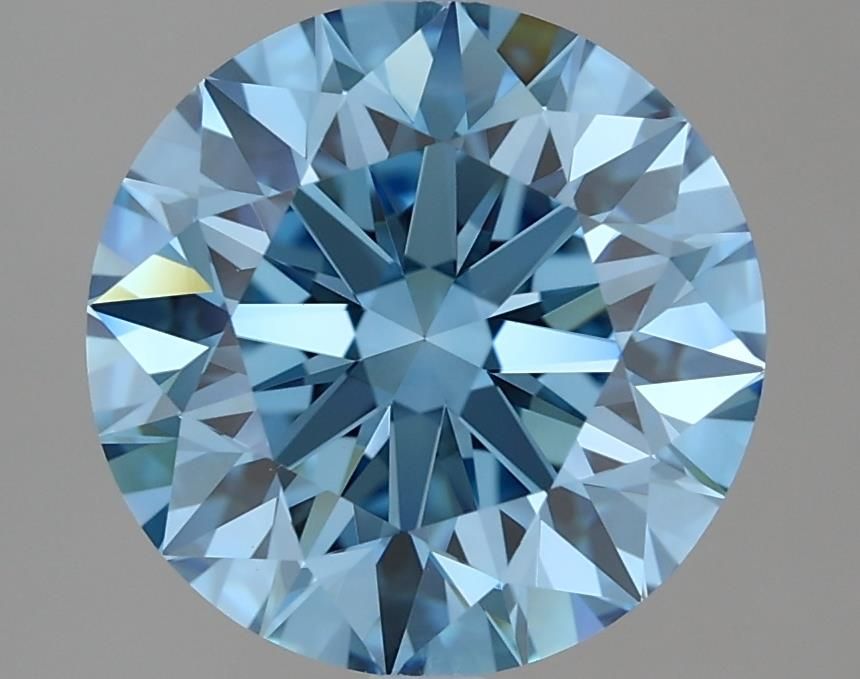 Lab-Grown ROUND Diamond - 3 Carat, Fancy Vivid Blue Color, VVS2 Clarity | Sustainable Luxury, Dazzling Brilliance | IGI | Certified LG636412142