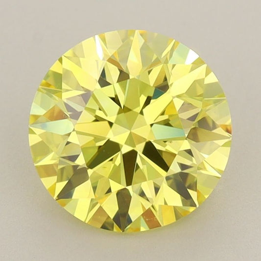 Lab-Grown ROUND Diamond - 2 Carat, Fancy Vivid Yellow Color, VS2 Clarity | Sustainable Luxury, Dazzling Brilliance | IGI | Certified LG640442415