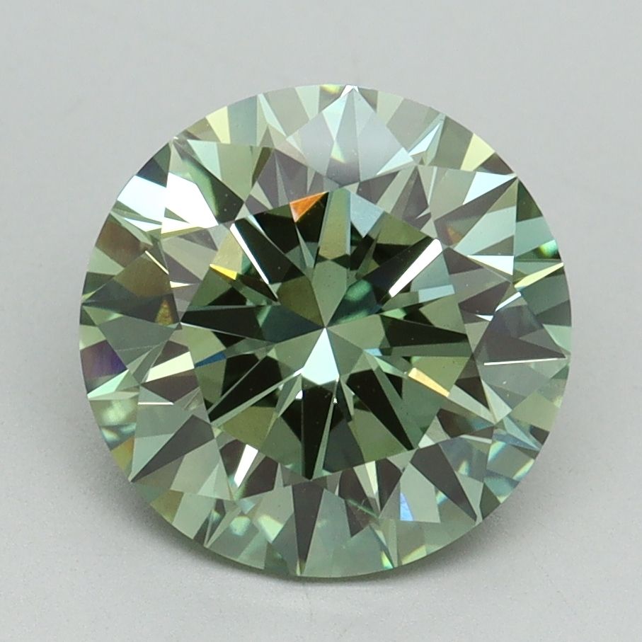 Lab-Grown ROUND Diamond - 3.01 Carat, Fancy Vivid Green Color, VVS2 Clarity | Sustainable Luxury, Dazzling Brilliance | IGI | Certified LG638466357