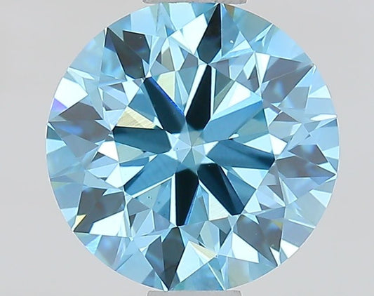 Lab-Grown ROUND Diamond - 1.08 Carat, Fancy Vivid Blue Color, VS1 Clarity | Sustainable Luxury, Dazzling Brilliance | IGI | Certified LG640419506