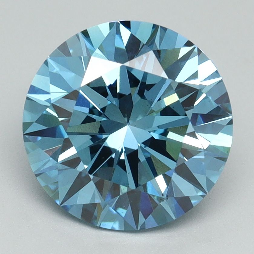 Lab-Grown ROUND Diamond - 3 Carat, Fancy Vivid Blue Color, VS1 Clarity | Sustainable Luxury, Dazzling Brilliance | IGI | Certified LG638454332