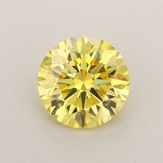 Lab-Grown ROUND Diamond - 0.6 Carat, Fancy Vivid Yellow Color, VVS2 Clarity | Sustainable Luxury, Dazzling Brilliance | IGI | Certified LG572329155