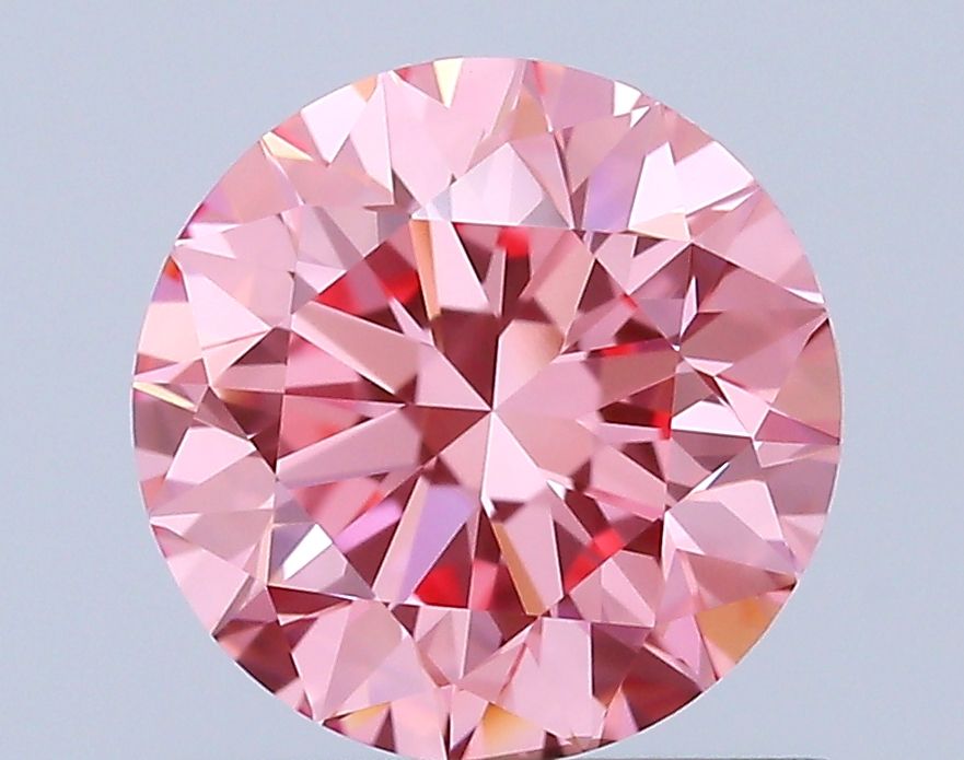 Lab-Grown ROUND Diamond - 1 Carat, Fancy Vivid Pink Color, VVS2 Clarity | Sustainable Luxury, Dazzling Brilliance | IGI | Certified LG643421804