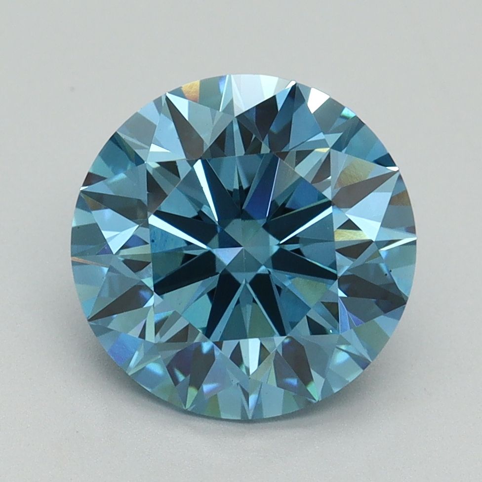 Lab-Grown ROUND Diamond - 3.14 Carat, Fancy Vivid Blue Color, VS1 Clarity | Sustainable Luxury, Dazzling Brilliance | IGI | Certified LG638454348