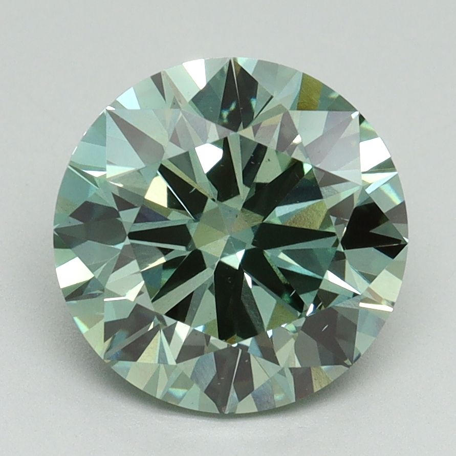 Lab-Grown ROUND Diamond - 3.01 Carat, Fancy Vivid Green Color, VS1 Clarity | Sustainable Luxury, Dazzling Brilliance | IGI | Certified LG644444471