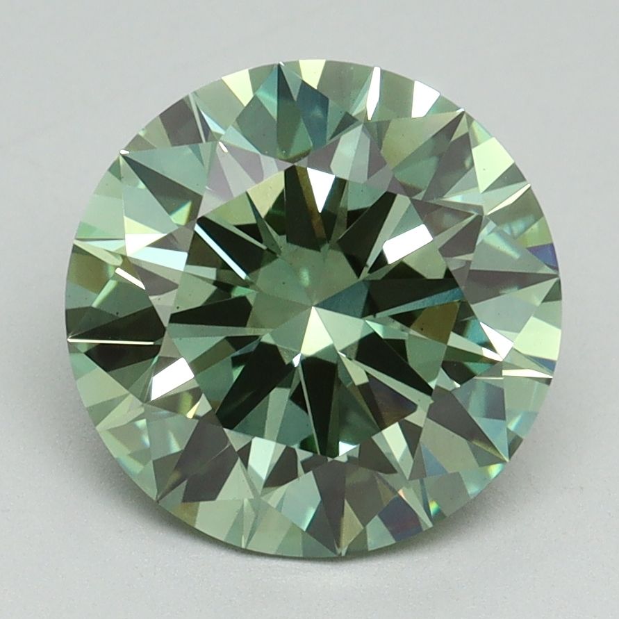 Lab-Grown ROUND Diamond - 3.15 Carat, Fancy Vivid Green Color, VS1 Clarity | Sustainable Luxury, Dazzling Brilliance | IGI | Certified LG638466298