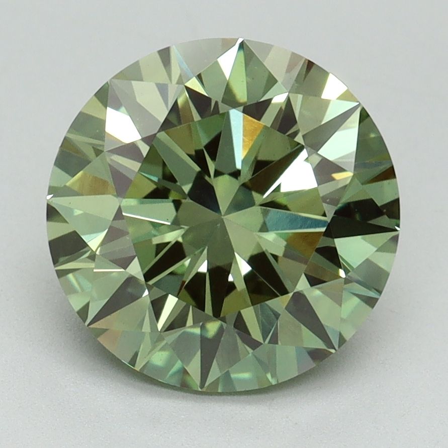 Lab-Grown ROUND Diamond - 3.11 Carat, Fancy Vivid Green Color, VS1 Clarity | Sustainable Luxury, Dazzling Brilliance | IGI | Certified LG638466295