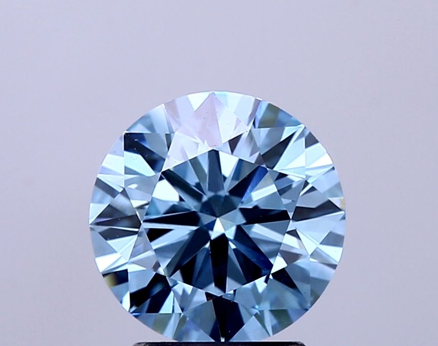 Lab-Grown ROUND Diamond - 2.05 Carat, Fancy Vivid Blue Color, VS1 Clarity | Sustainable Luxury, Dazzling Brilliance | IGI | Certified LG644400549