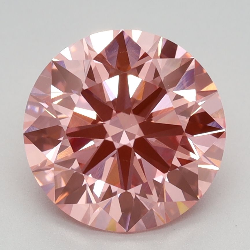 Lab-Grown ROUND Diamond - 2.3 Carat, Fancy Vivid Pink Color, VVS2 Clarity | Sustainable Luxury, Dazzling Brilliance | IGI | Certified LG582360225