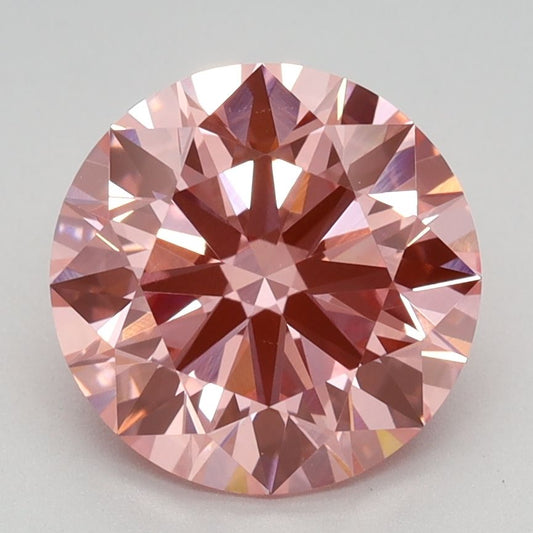 Lab-Grown ROUND Diamond - 2.3 Carat, Fancy Vivid Pink Color, VVS2 Clarity | Sustainable Luxury, Dazzling Brilliance | IGI | Certified LG582360225