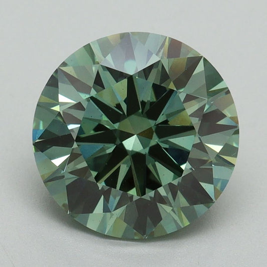 Lab-Grown ROUND Diamond - 3.03 Carat, Fancy Vivid Green Color, VS1 Clarity | Sustainable Luxury, Dazzling Brilliance | IGI | Certified LG638466283