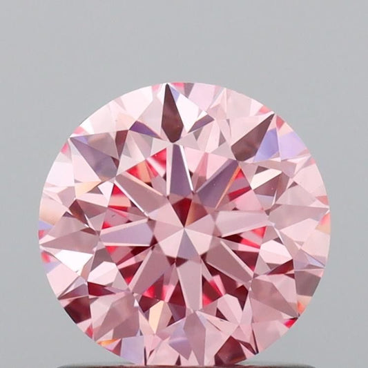 Lab-Grown ROUND Diamond - 1 Carat, Fancy Vivid Pink Color, VVS2 Clarity | Sustainable Luxury, Dazzling Brilliance | IGI | Certified LG637444283