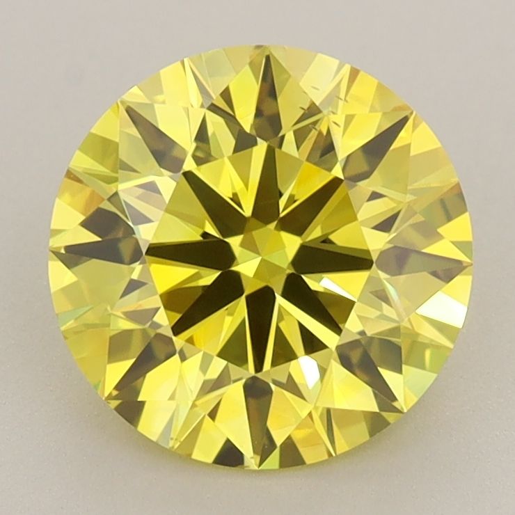 Lab-Grown ROUND Diamond - 2.26 Carat, Fancy Vivid Yellow Color, VS2 Clarity | Sustainable Luxury, Dazzling Brilliance | IGI | Certified LG640442417