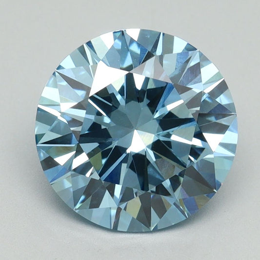 Lab-Grown ROUND Diamond - 3.02 Carat, Fancy Vivid Blue Color, VS1 Clarity | Sustainable Luxury, Dazzling Brilliance | IGI | Certified LG645458856