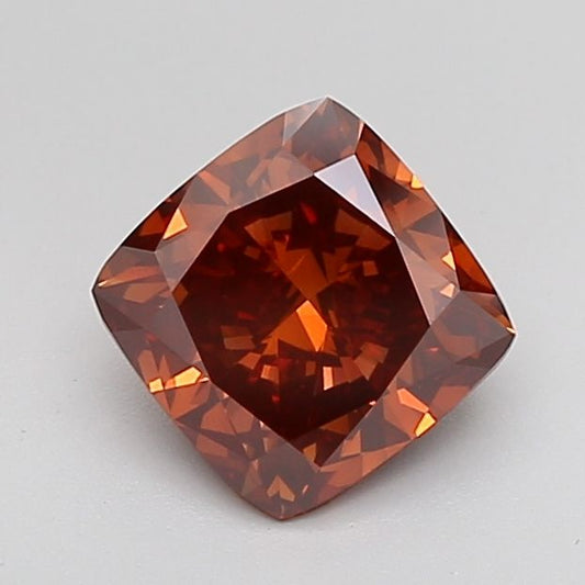 Lab-Grown CUSHION BRILLIANT Diamond - 2.59 Carat, Fancy Vivid Red Color, VS1 Clarity | Sustainable Luxury, Dazzling Brilliance | NONE | Certified delightdiamondsL-2