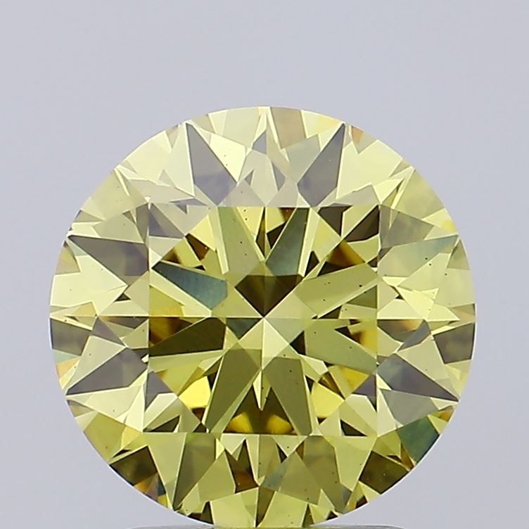 Lab-Grown ROUND Diamond - 2.44 Carat, Fancy Vivid Yellow Color, VS2 Clarity | Sustainable Luxury, Dazzling Brilliance | IGI | Certified LG625438985