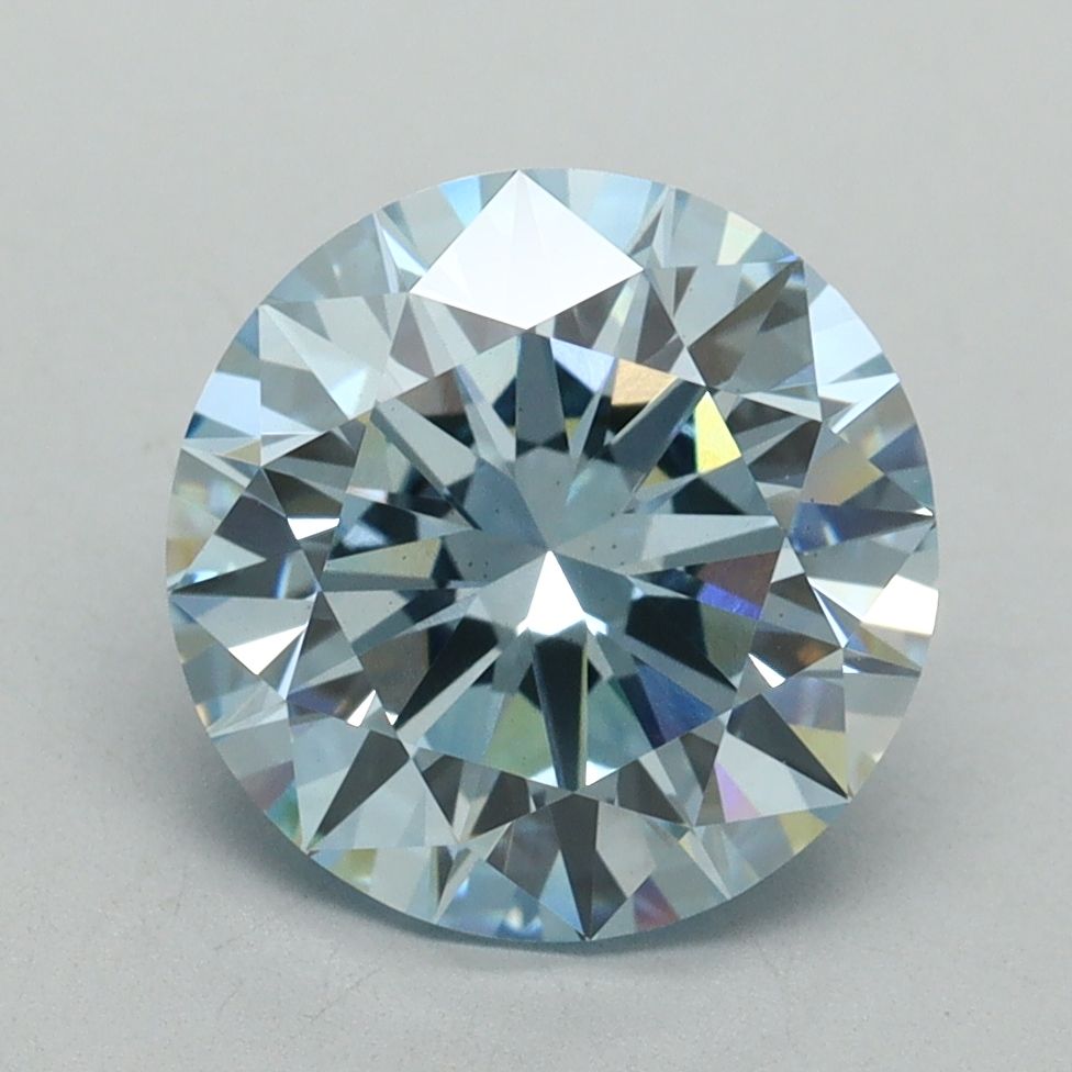 Lab-Grown ROUND Diamond - 3.07 Carat, Fancy Intense Blue Color, VS2 Clarity | Sustainable Luxury, Dazzling Brilliance | IGI | Certified LG636401534