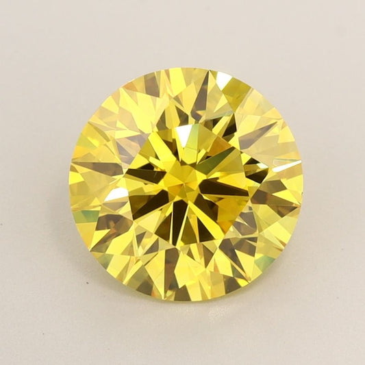 Lab-Grown ROUND Diamond - 2.11 Carat, Fancy Vivid Yellow Color, VVS2 Clarity | Sustainable Luxury, Dazzling Brilliance | IGI | Certified LG588347522