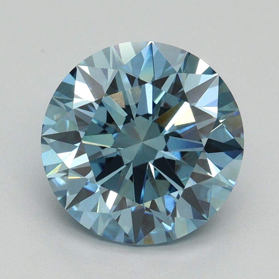 Lab-Grown ROUND Diamond - 3.22 Carat, Fancy Vivid Blue Color, VS1 Clarity | Sustainable Luxury, Dazzling Brilliance | IGI | Certified LG638454346