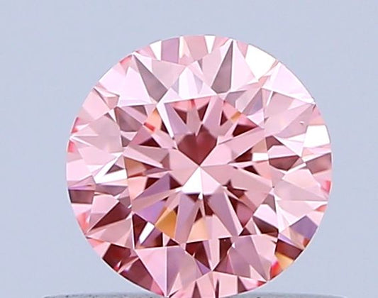 Lab-Grown ROUND Diamond - 0.52 Carat, Fancy Vivid Pink Color, VVS1 Clarity | Sustainable Luxury, Dazzling Brilliance | IGI | Certified LG640483229