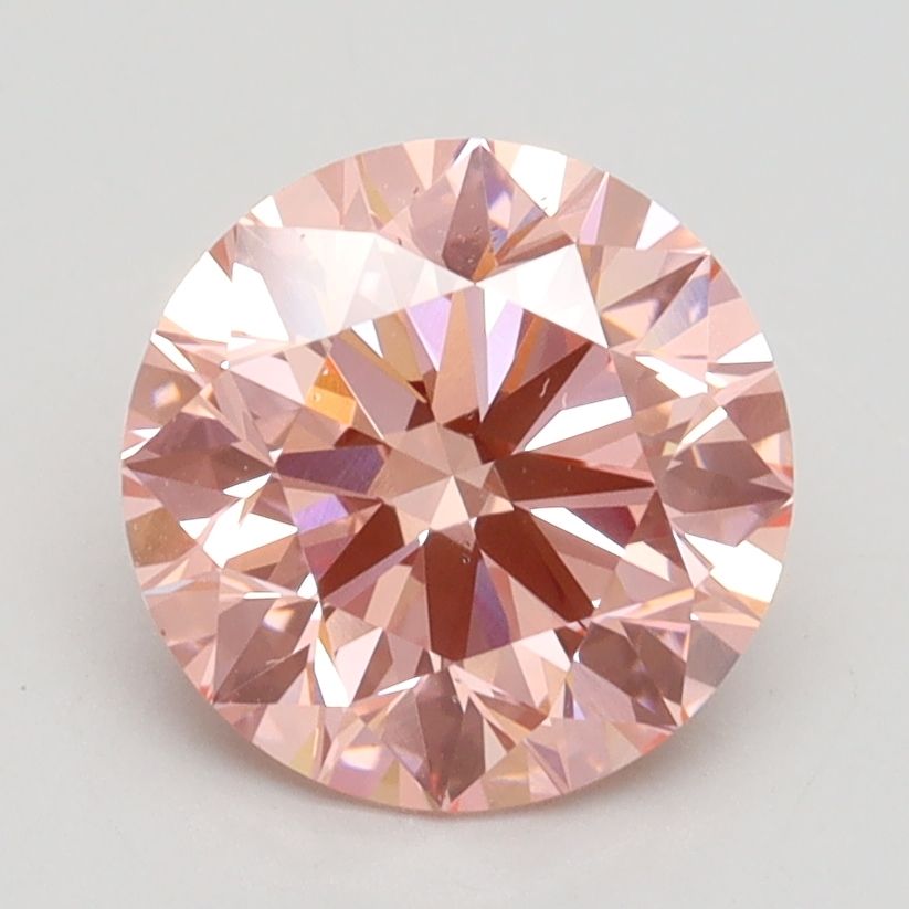 Lab-Grown ROUND Diamond - 2.07 Carat, Fancy Vivid Pink Color, VS2 Clarity | Sustainable Luxury, Dazzling Brilliance | IGI | Certified LG528227101