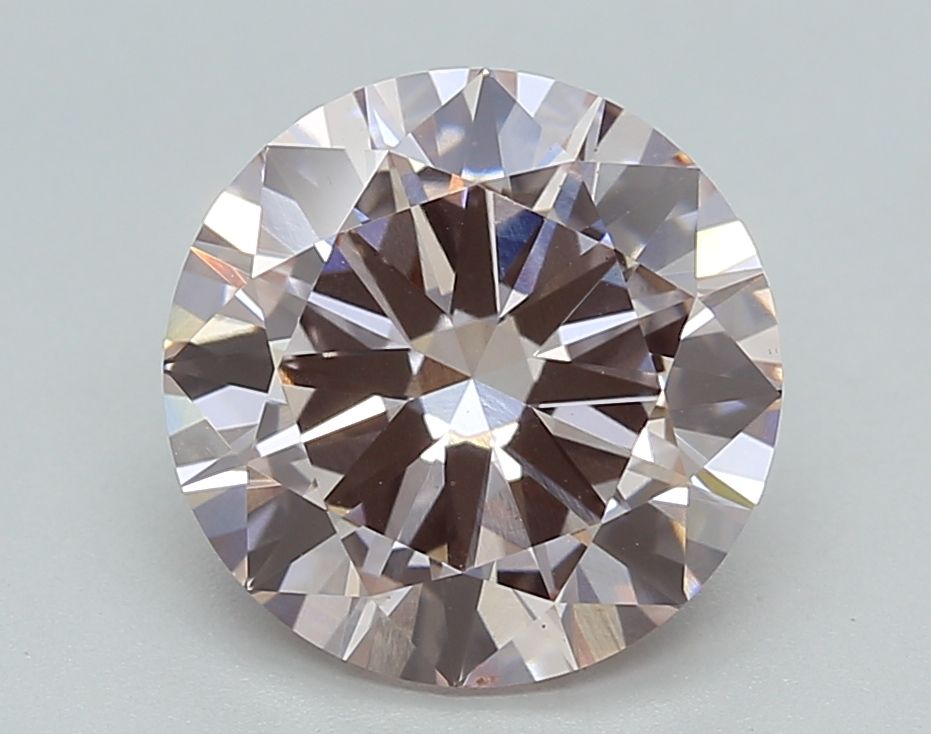 Lab-Grown ROUND Diamond - 3.02 Carat, Light Brownish Pink Color, VS1 Clarity | Sustainable Luxury, Dazzling Brilliance | IGI | Certified LG629479341