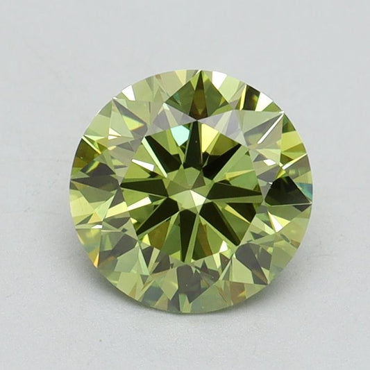 Lab-Grown ROUND Diamond - 1.23 Carat, Fancy Vivid Green Color, VS1 Clarity | Sustainable Luxury, Dazzling Brilliance | IGI | Certified LG614315017