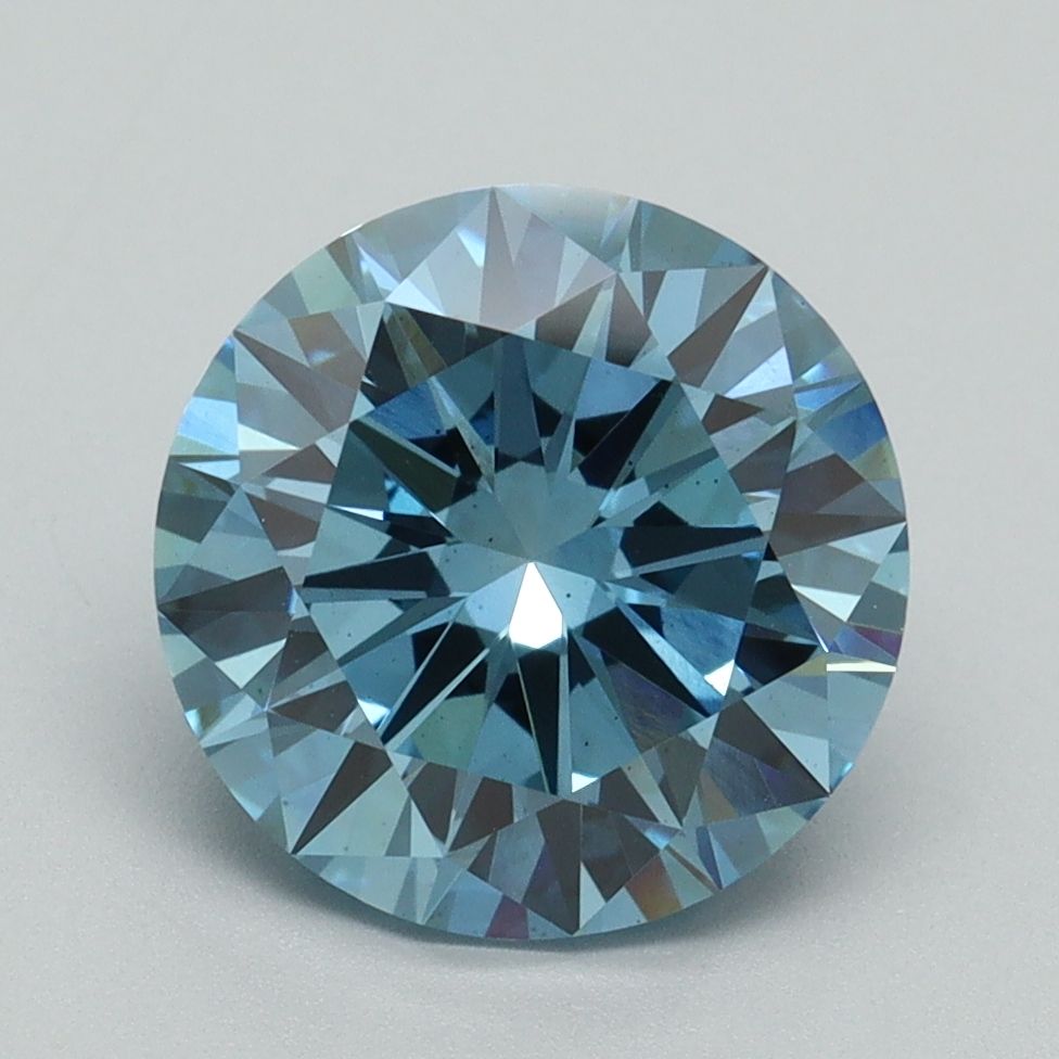 Lab-Grown ROUND Diamond - 3 Carat, Fancy Vivid Blue Color, VS1 Clarity | Sustainable Luxury, Dazzling Brilliance | IGI | Certified LG638454323