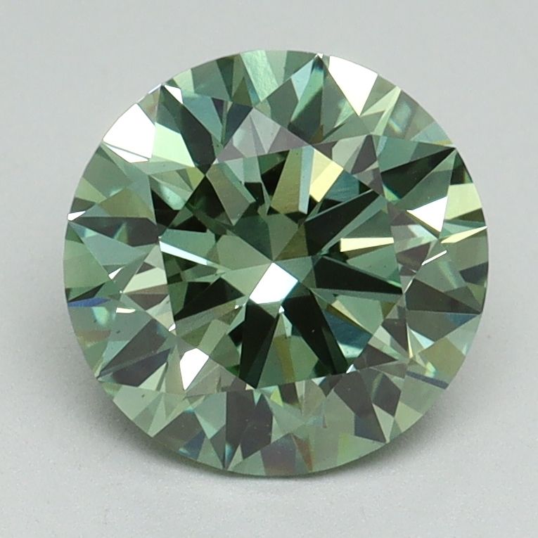 Lab-Grown ROUND Diamond - 2.02 Carat, Fancy Vivid Green Color, VS2 Clarity | Sustainable Luxury, Dazzling Brilliance | IGI | Certified LG638466338