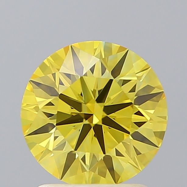 Lab-Grown ROUND Diamond - 1.55 Carat, Fancy Vivid Yellow Color, VVS2 Clarity | Sustainable Luxury, Dazzling Brilliance | IGI | Certified LG606329379