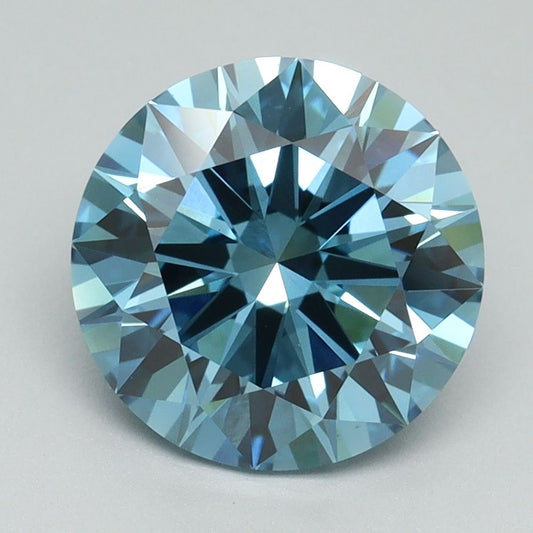 Lab-Grown ROUND Diamond - 3.02 Carat, Fancy Vivid Blue Color, VS1 Clarity | Sustainable Luxury, Dazzling Brilliance | IGI | Certified LG638454330