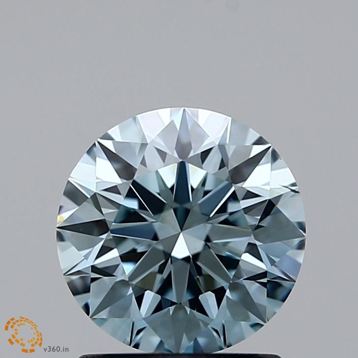 Lab-Grown ROUND Diamond - 1.2 Carat, Fancy Light Greenish Blue Color, VS2 Clarity | Sustainable Luxury, Dazzling Brilliance | IGI | Certified LG371900481