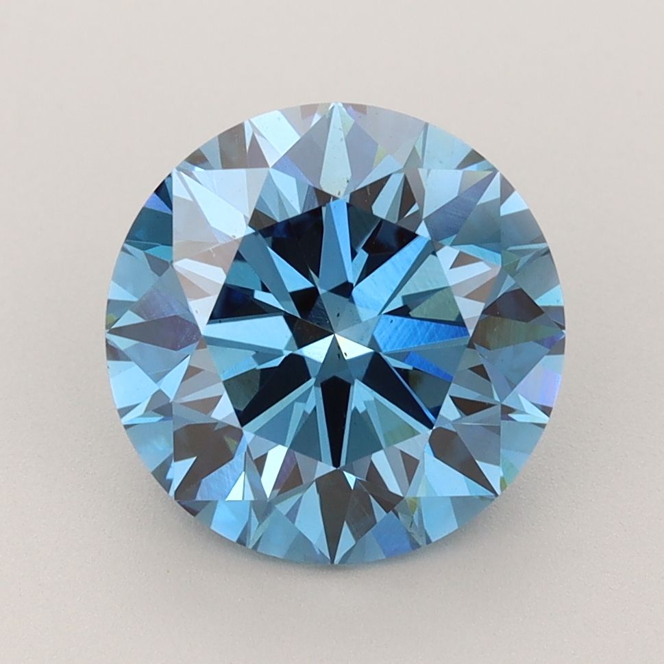 Lab-Grown ROUND Diamond - 3.55 Carat, Fancy Vivid Blue Color, VS2 Clarity | Sustainable Luxury, Dazzling Brilliance | IGI | Certified LG593371557