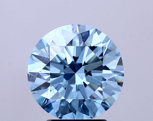 Lab-Grown ROUND Diamond - 2.72 Carat, Fancy Vivid Blue Color, VS1 Clarity | Sustainable Luxury, Dazzling Brilliance | IGI | Certified LG644400547