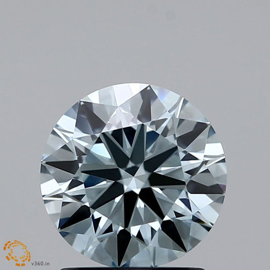 Lab-Grown ROUND Diamond - 1.3 Carat, Fancy Light Greenish Blue Color, VS1 Clarity | Sustainable Luxury, Dazzling Brilliance | IGI | Certified LG371900490