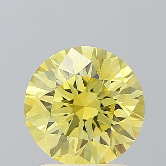 Lab-Grown ROUND Diamond - 1.51 Carat, Fancy Vivid Yellow Color, VS1 Clarity | Sustainable Luxury, Dazzling Brilliance | IGI | Certified LG604315931