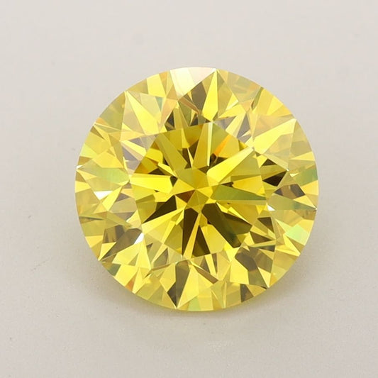 Lab-Grown ROUND Diamond - 2.17 Carat, Fancy Vivid Yellow Color, VVS2 Clarity | Sustainable Luxury, Dazzling Brilliance | IGI | Certified LG588342154