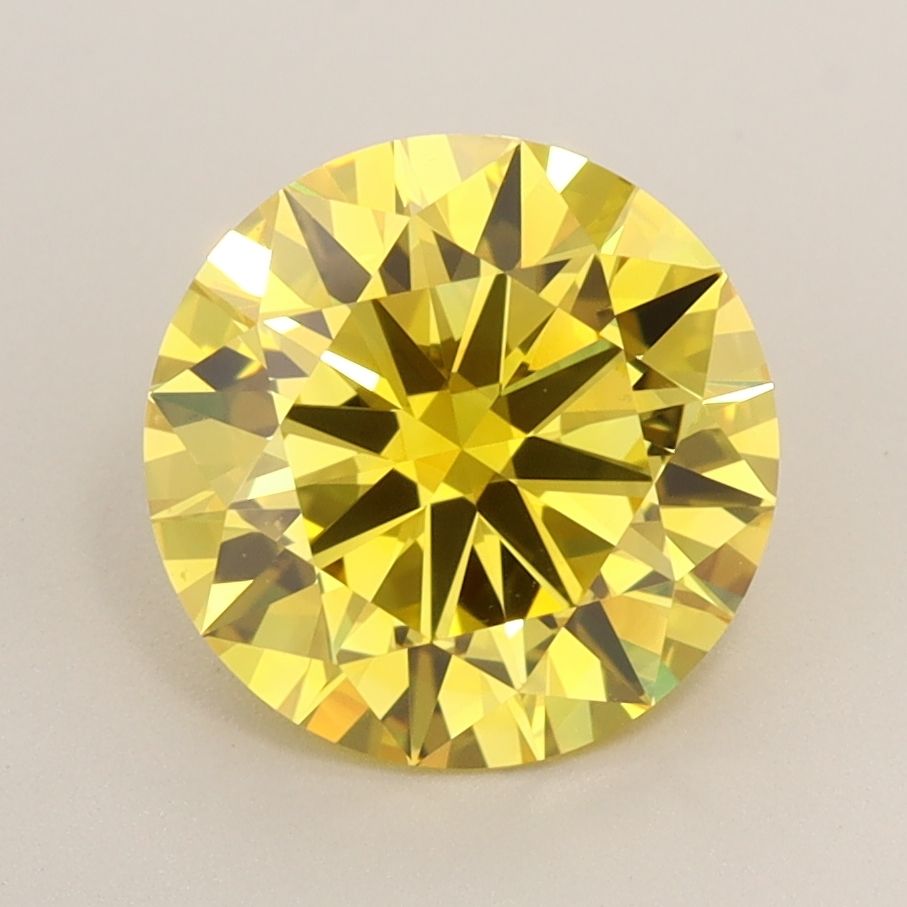 Lab-Grown ROUND Diamond - 2.63 Carat, Fancy Vivid Yellow Color, VVS2 Clarity | Sustainable Luxury, Dazzling Brilliance | IGI | Certified LG588347534