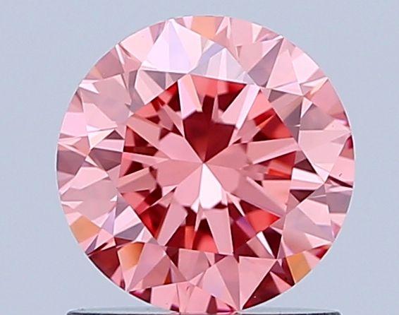 Lab-Grown ROUND Diamond - 1 Carat, Fancy Vivid Pink Color, VVS2 Clarity | Sustainable Luxury, Dazzling Brilliance | IGI | Certified LG647424608