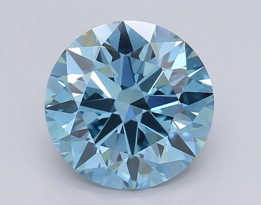 Lab-Grown ROUND Diamond - 3.02 Carat, Fancy Vivid Blue Color, VS1 Clarity | Sustainable Luxury, Dazzling Brilliance | IGI | Certified LG608377049