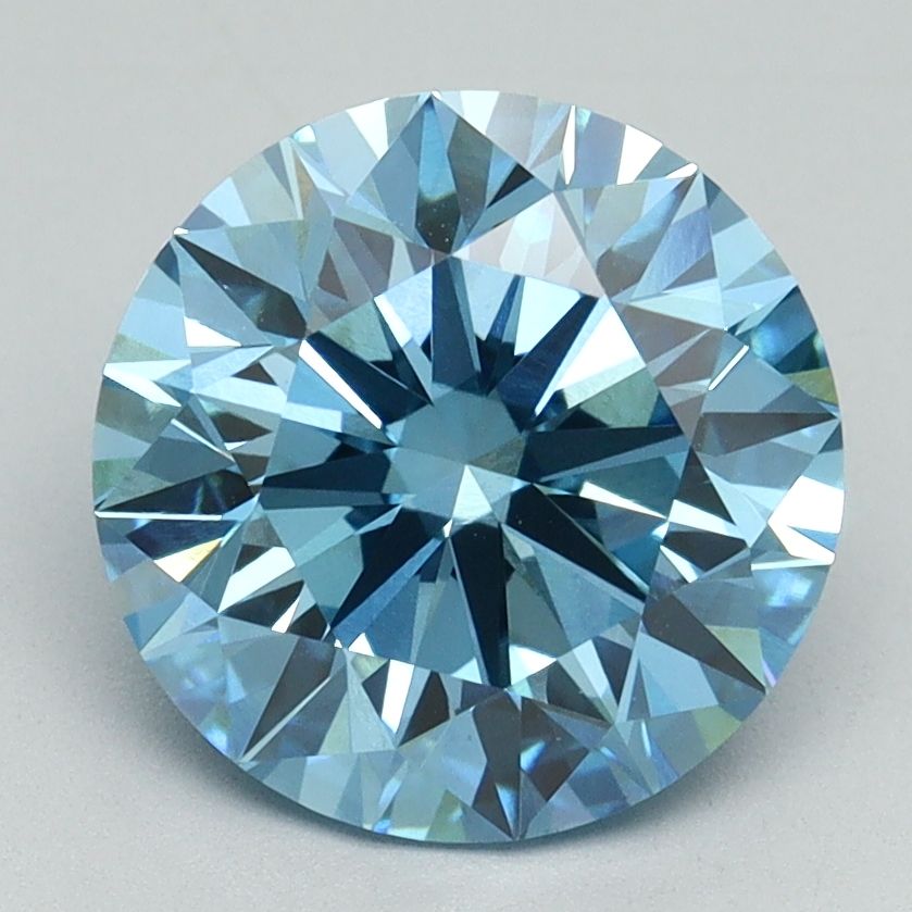 Lab-Grown ROUND Diamond - 3.06 Carat, Fancy Vivid Blue Color, VS1 Clarity | Sustainable Luxury, Dazzling Brilliance | IGI | Certified LG644432002