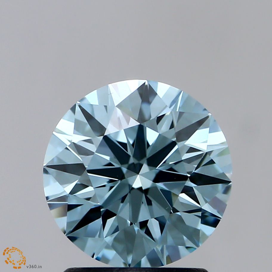 Lab-Grown ROUND Diamond - 1.5 Carat, Fancy Greenish Blue Color, VS1 Clarity | Sustainable Luxury, Dazzling Brilliance | IGI | Certified LG371903785