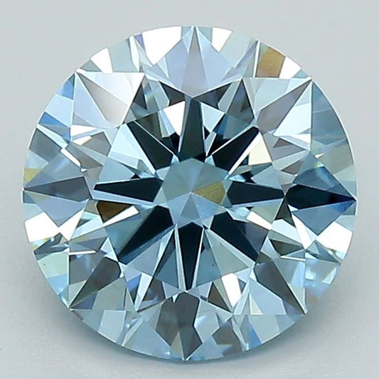 Lab-Grown ROUND Diamond - 2.06 Carat, Fancy Vivid Blue Color, VS1 Clarity | Sustainable Luxury, Dazzling Brilliance | IGI | Certified LG625412515