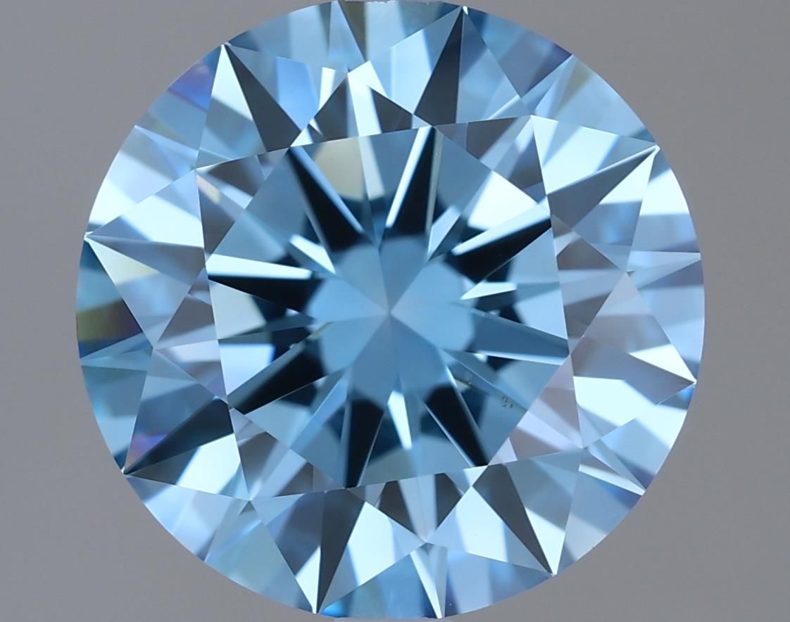 Lab-Grown ROUND Diamond - 2.05 Carat, Fancy Vivid Blue Color, VVS1 Clarity | Sustainable Luxury, Dazzling Brilliance | IGI | Certified LG636412143