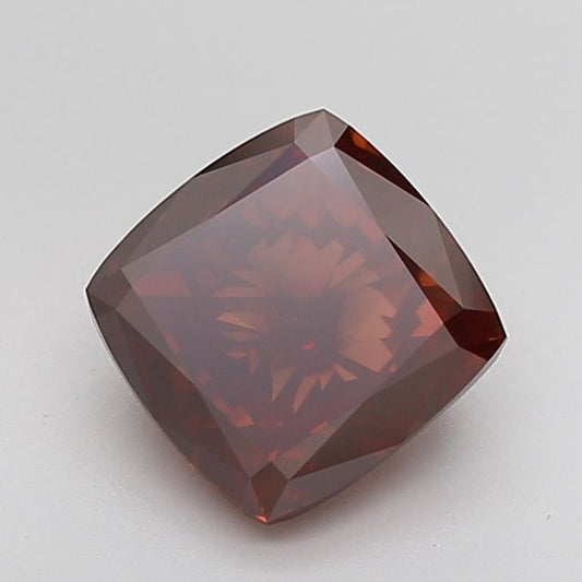 Lab-Grown CUSHION BRILLIANT Diamond - 3.81 Carat, Fancy Vivid Red Color, VS1 Clarity | Sustainable Luxury, Dazzling Brilliance | NONE | Certified delightdiamondsL-4