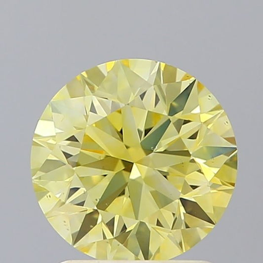 Lab-Grown ROUND Diamond - 1.51 Carat, Fancy Vivid Yellow Color, VS2 Clarity | Sustainable Luxury, Dazzling Brilliance | IGI | Certified LG603346997